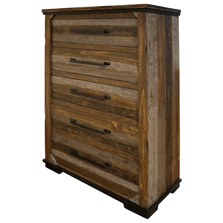 Rustic Chest with 5 Drawers